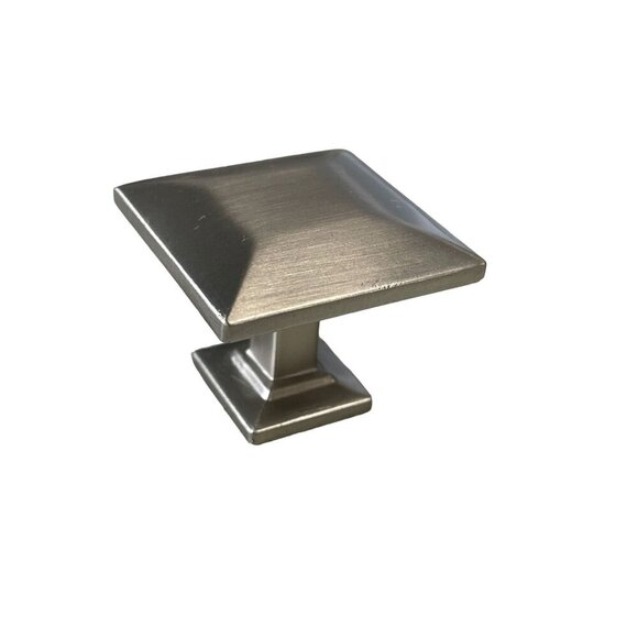 10 PK Brushed Nickel Square Cabinet Knob Modern Design Kitchen Bathroom - Picture 2 of 9